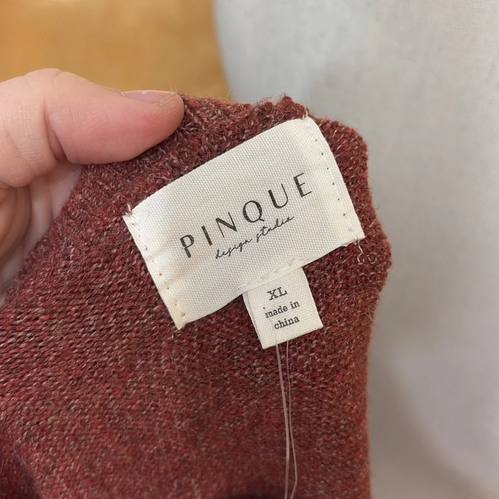 NWT Pinque Design Studio From Stitch Fix Rust Stone Combo Long Sleeve Sweater XL